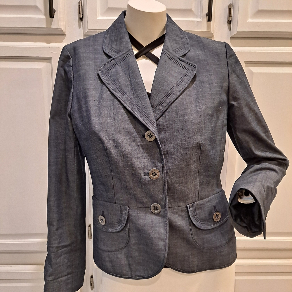 Loft Dark Blue Gray Button Down Tailored Blazer J… - image 2